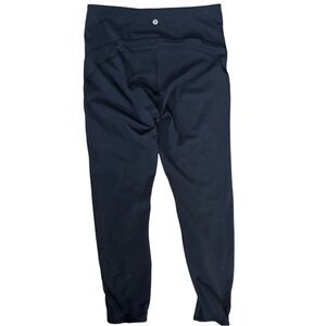 Lululemon cropped black leggings with mesh front